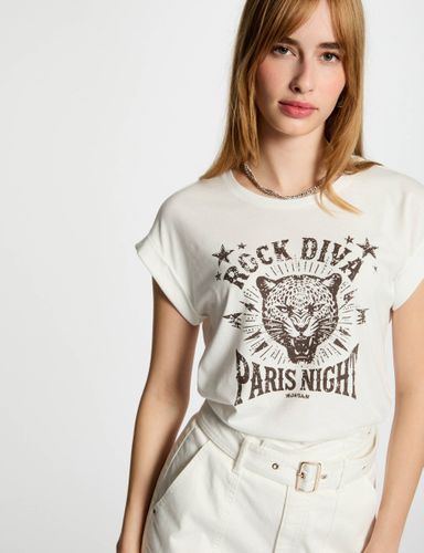 T-shirt à inscription blanc femme - Morgan - Modalova