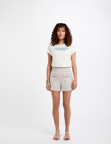 Short taille haute à carreaux - Morgan - Modalova