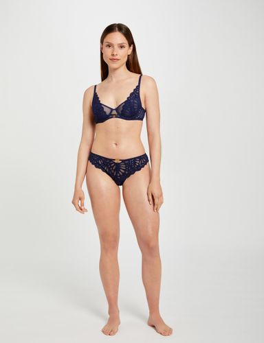 Slip en dentelle marine femme - Morgan - Modalova
