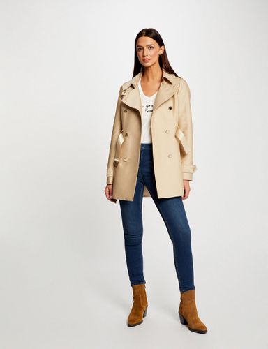 Trench droit ceinturé à capuche beige - Morgan - Modalova