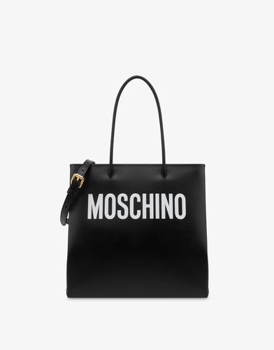 Shopper En Cuir De Veau Avec Logo - Moschino - Modalova