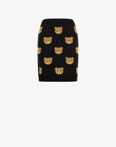 Jupe En Laine Teddy Bear Façon All-over - Moschino - Modalova
