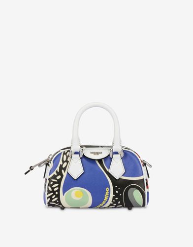 Petit Sac Bowling En Canvas Imprimé Multicolore - Moschino - Modalova