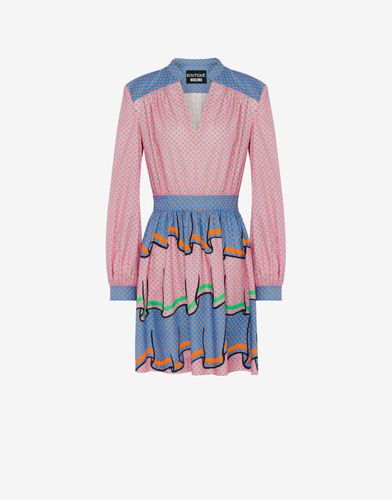 Robe À Pois En Popeline Trompe-l'œil - Boutique Moschino - Modalova