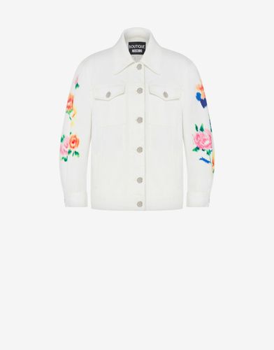 Veste En Gabardine De Coton Flower Chiné - Boutique Moschino - Modalova