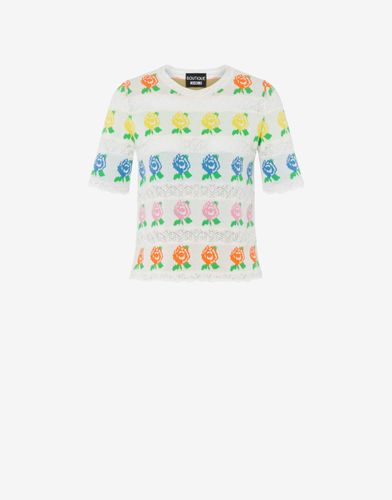 Pull En Coton Flower Jacquard - Boutique Moschino - Modalova