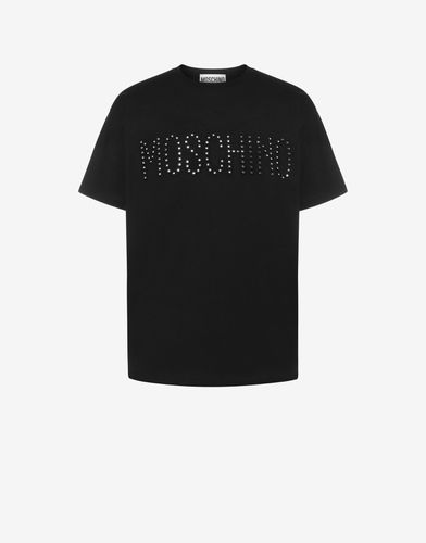 T-shirt En Jersey Biologique Embroidered Mirrors - Moschino - Modalova