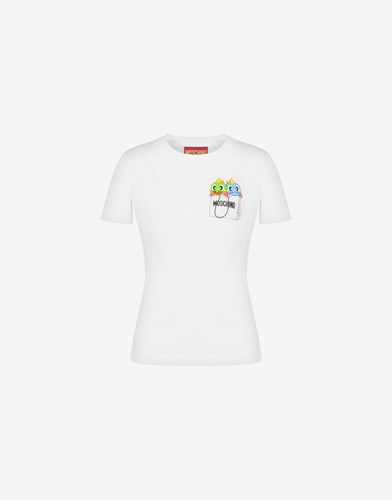 T-shirt En Jersey Biologique Bubble Booble - Moschino - Modalova