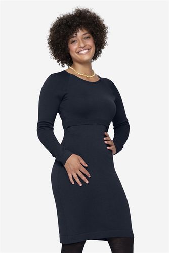 Robe d'allaitement bleue à manches longues et col rond en laine mérinos - Milker - Modalova