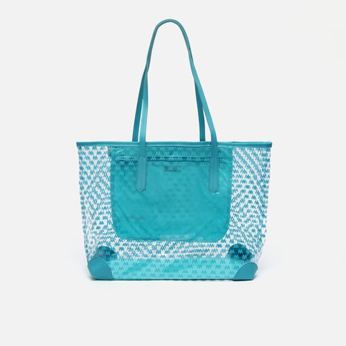 Monoplastic grand sac shopper transparent avec impression monogramme - MISAKO - Modalova