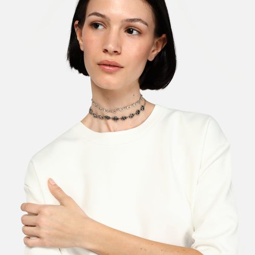 Rosa collier type choker avec perles - MISAKO - Modalova