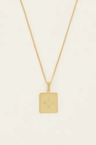 Collier long et médaillon carré à graver Atelier | - My jewellery - Modalova