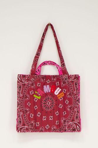 Cabas bordeaux avec imprimé bandana | - My jewellery - Modalova