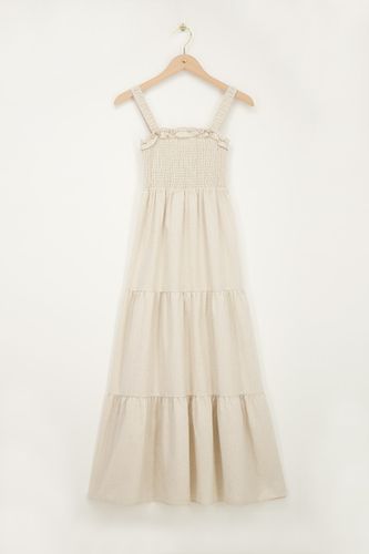 Robe longue aspect lin | - My jewellery - Modalova