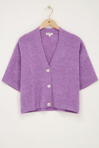 Cardigan lilas en mailleà manches courtes | - My jewellery - Modalova