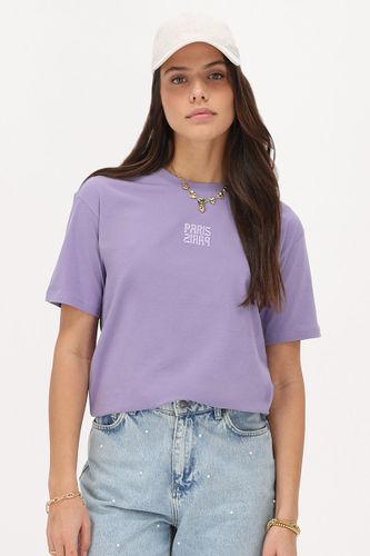 T-shirt lilas"Paris Paris"avec broderie | - My jewellery - Modalova