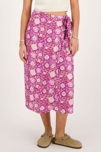 Jupe midi enveloppante violetteà imprimé floral | - My jewellery - Modalova