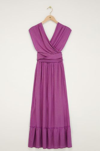 Robe longue violette en lurex | - My jewellery - Modalova