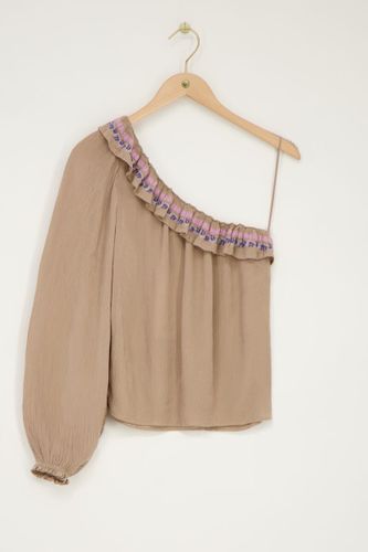 Top asymétrique à manche longue avec broderie multicolore | - My jewellery - Modalova