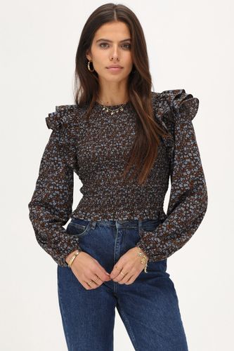 Top à smocks avec imprimé floral bleu | - My jewellery - Modalova