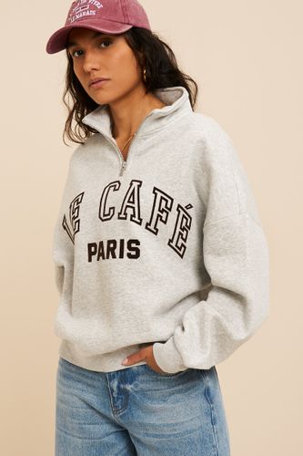 Sweat zippé "Le café Paris" | - My jewellery - Modalova