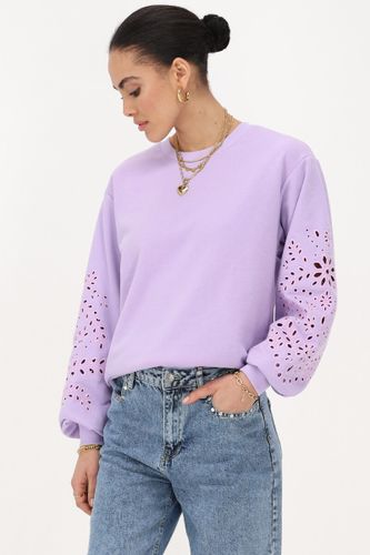 Sweat lilas avec détails brodés | - My jewellery - Modalova