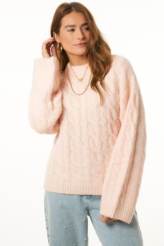 Pull oversize roseà torsades | - My jewellery - Modalova