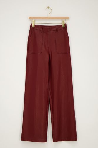 Pantalon bordeauxà poches en simili cuir | - My jewellery - Modalova