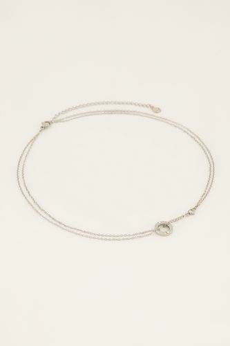 Chaîne à pendentif rond&cœur en strass | - My jewellery - Modalova