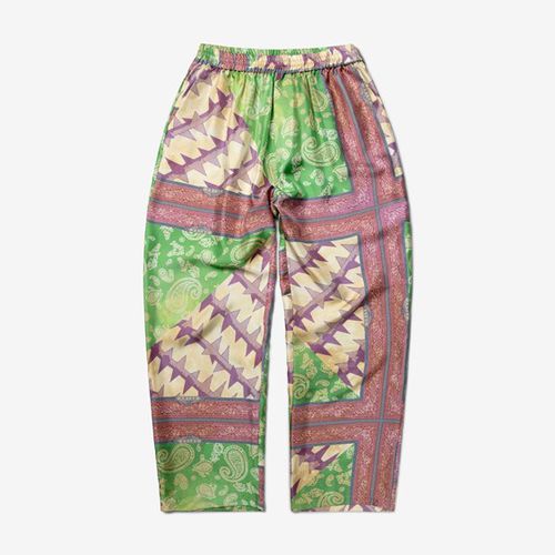 Scarf Print Silk Slacker Pants - Aries - Modalova