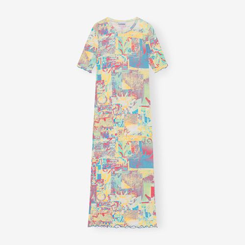 Ganni Printed Rib Jersey Maxi Dress - Ganni - Modalova