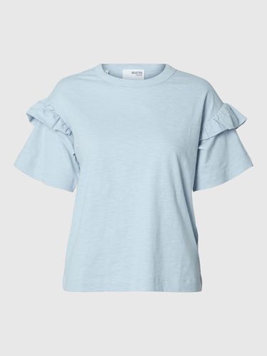Volant En Coton Biologique T-shirt - Selected - Modalova