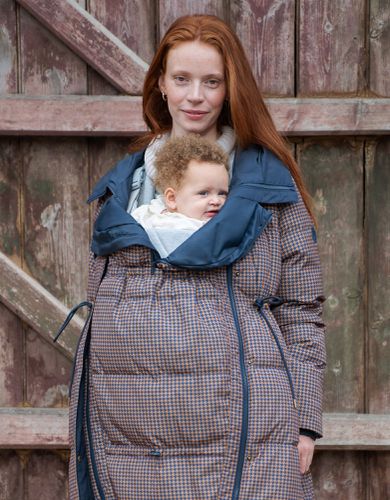 Houndstooth Puffer Maternity Coat | - Seraphine - Modalova