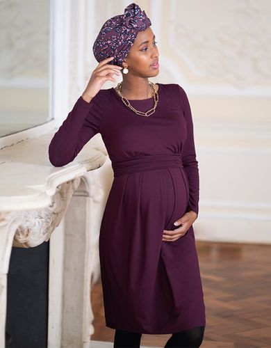 Burgundy Stretch Jersey Maternity & Nursing Dress | - Seraphine - Modalova
