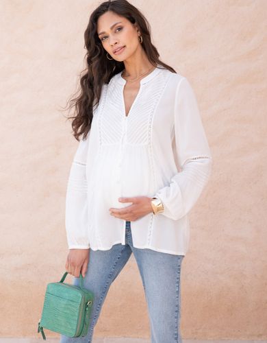 Pintuck Button-Down Maternity-To-Nursing Shirt | - Seraphine - Modalova