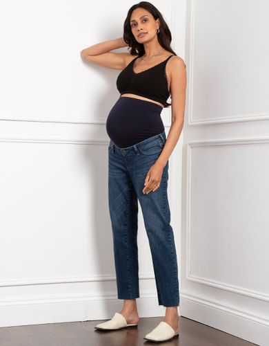 Tapered Frayed Hem Maternity Jeans | - Seraphine - Modalova