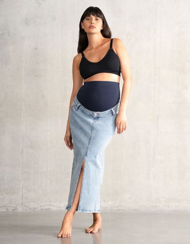 Midi-Length Over Bump Denim Maternity Skirt | - Seraphine - Modalova