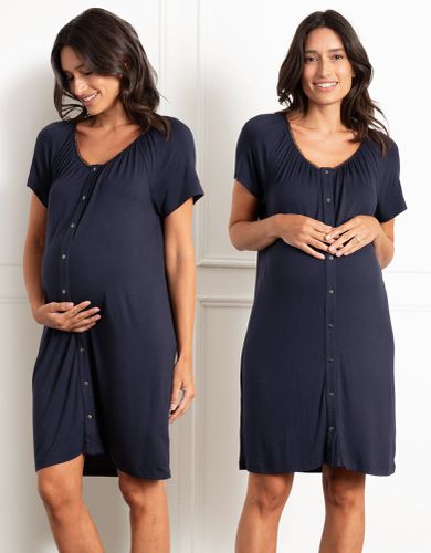 Popper-Fastening Maternity & Nursing Nightie | - Seraphine - Modalova