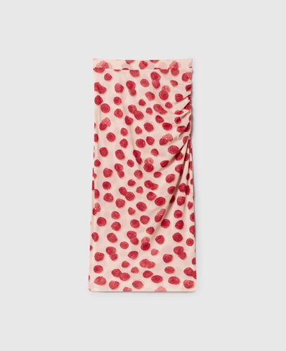 Jupe midi en mesh avec imprime framboise, , Taille: S - Stella McCartney - Modalova