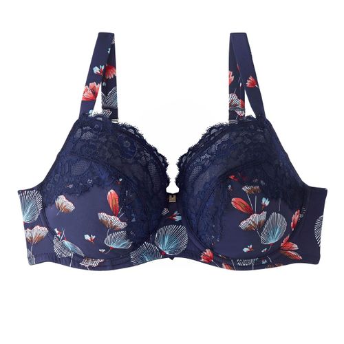 Soutien-gorge grand maintien C, D et E imprimé bleu Espiègle - Pomm'Poire - Modalova