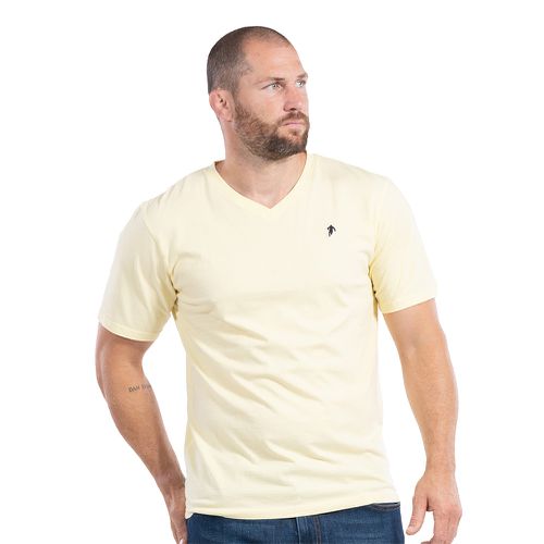 T-shirt basique Col V jaune - Ruckfield - Modalova