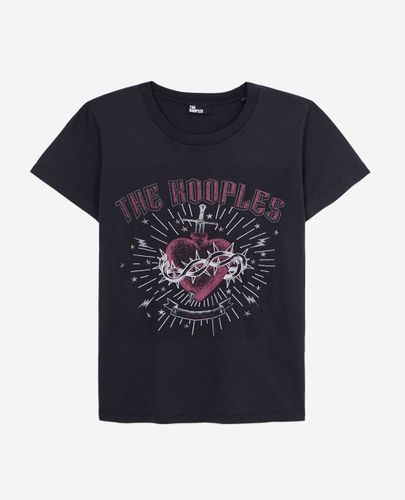 T-shirt Noir Avec Sérigraphie Dagger Through Heart - The Kooples - Modalova