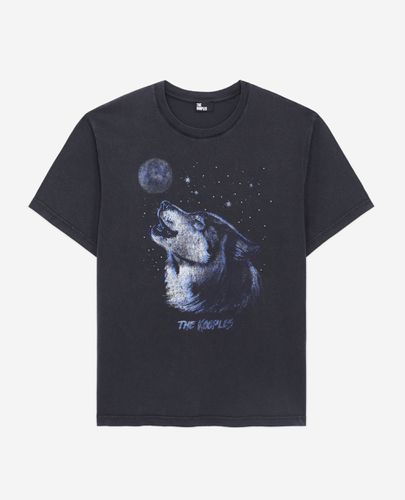 T-shirt Noir Avec Sérigraphie Wolf - The Kooples - Modalova