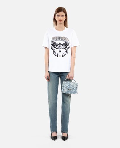 T-shirt Blanc Avec Sérigraphie Butterfly - The Kooples - Modalova