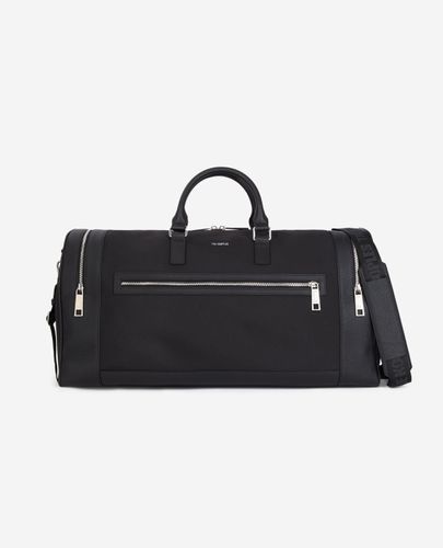 Sac Weekend En Cuir Et Toile Noire - The Kooples - Modalova