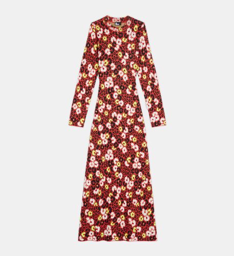 Robe Longue En Laine Imprimé Fleuri - The Kooples - Modalova
