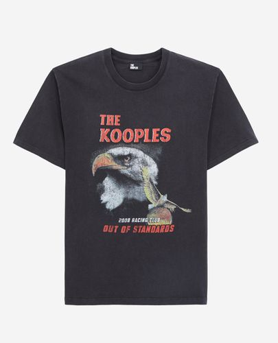 T-shirt Noir Avec Sérigraphie Eagle - The Kooples - Modalova
