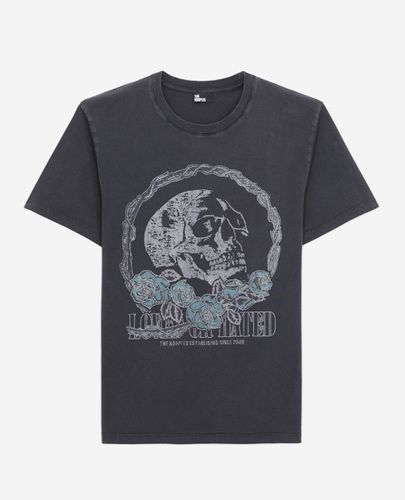 T-shirt Noir Avec Sérigraphie Vintage Skull - The Kooples - Modalova