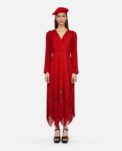 Robe Longue Plissée Rouge - The Kooples - Modalova