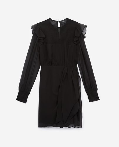 Robe Courte Noire Smockée En Haut - The Kooples - Modalova
